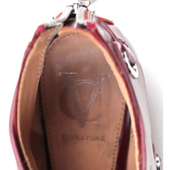 VINCE CAMUTO RED BROWN GENUINE LEATHER POINTED TOE WEDGE ZIP WOMEN BOOTIES 6M 36 - Picture 8 of 11